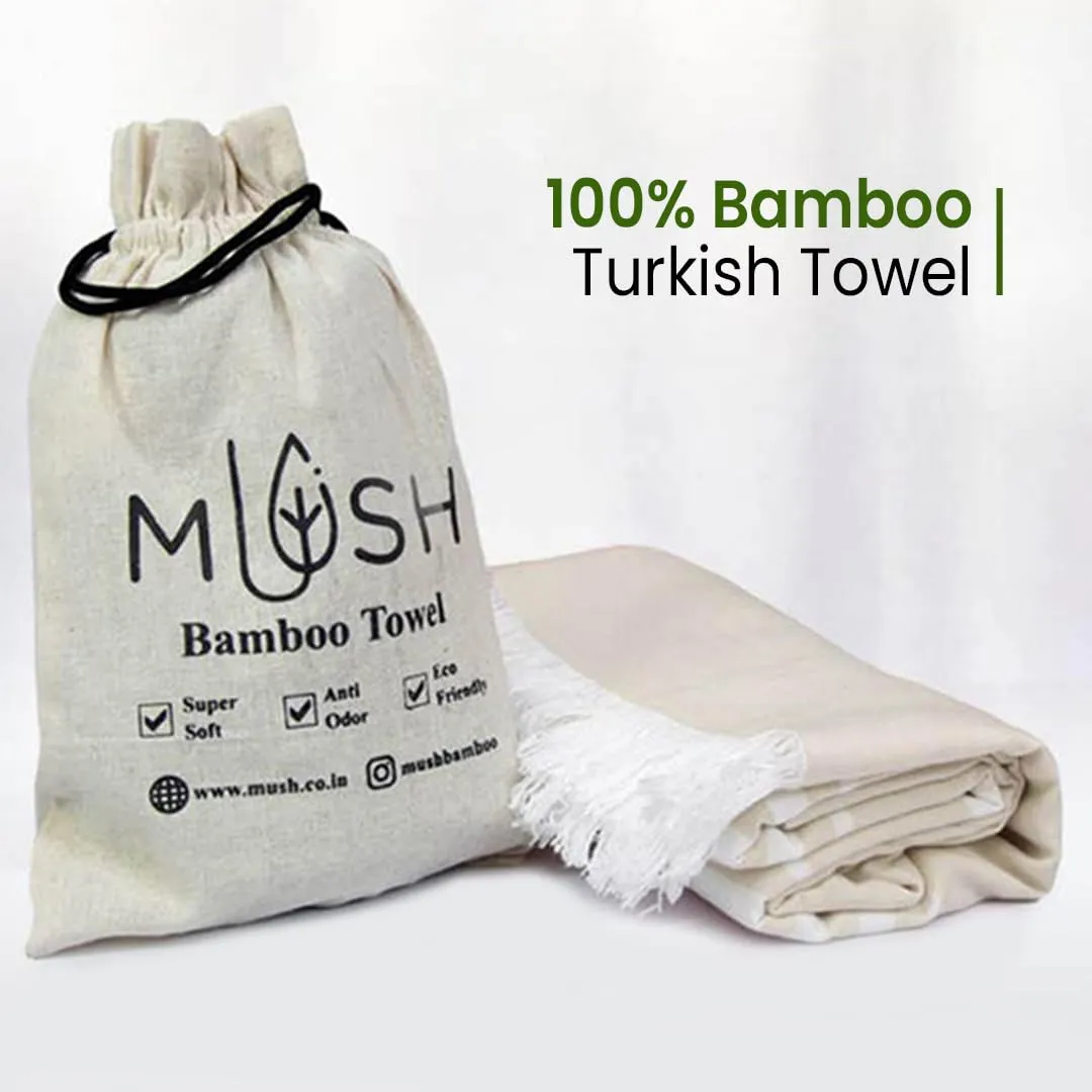 Mush Rayon derived from Bamboo Large Bath Towel | Ultra Soft, Absorbent, Light Weight, & Quick Dry Towel for Bath, Travel, Gym, Beach, Pool, and Yoga | 75 X 150 cms (Pack of 1 - Beige)