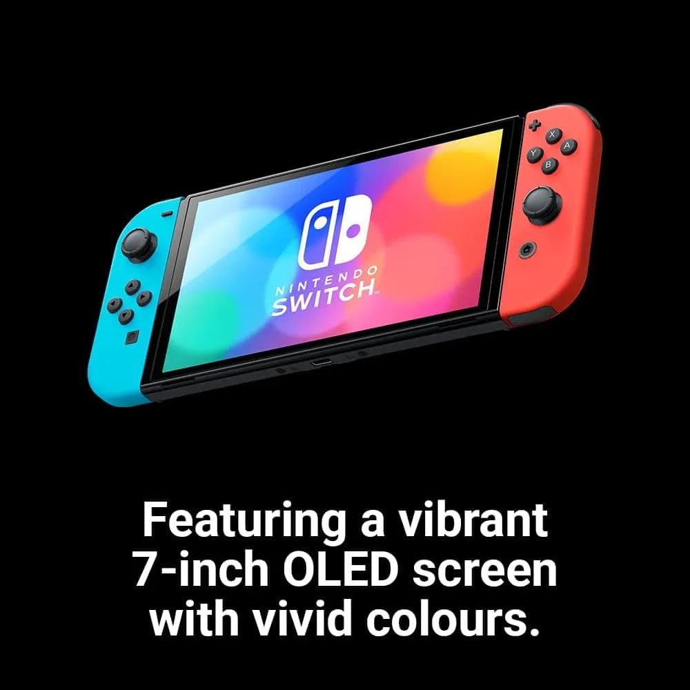 Nintendo Switch OLED Console - Neon Blue & Neon Red