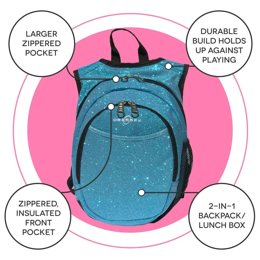 Obersee Mini Preschool Backpack for Girls with integrated lunch Box