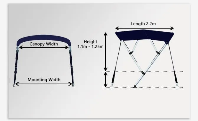 OCEANSOUTH 4 BOW BIMINI TOP