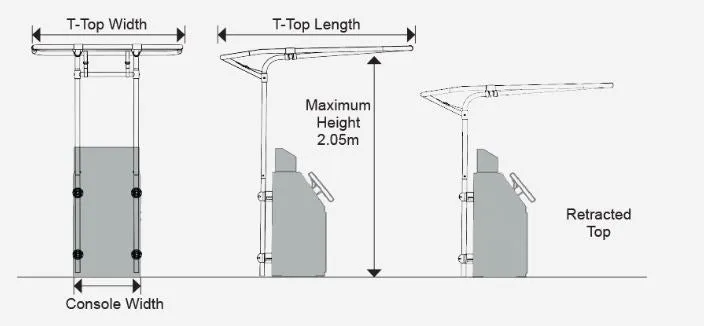 OCEANSOUTH RETRACTABLE SEAGULL T-TOP.