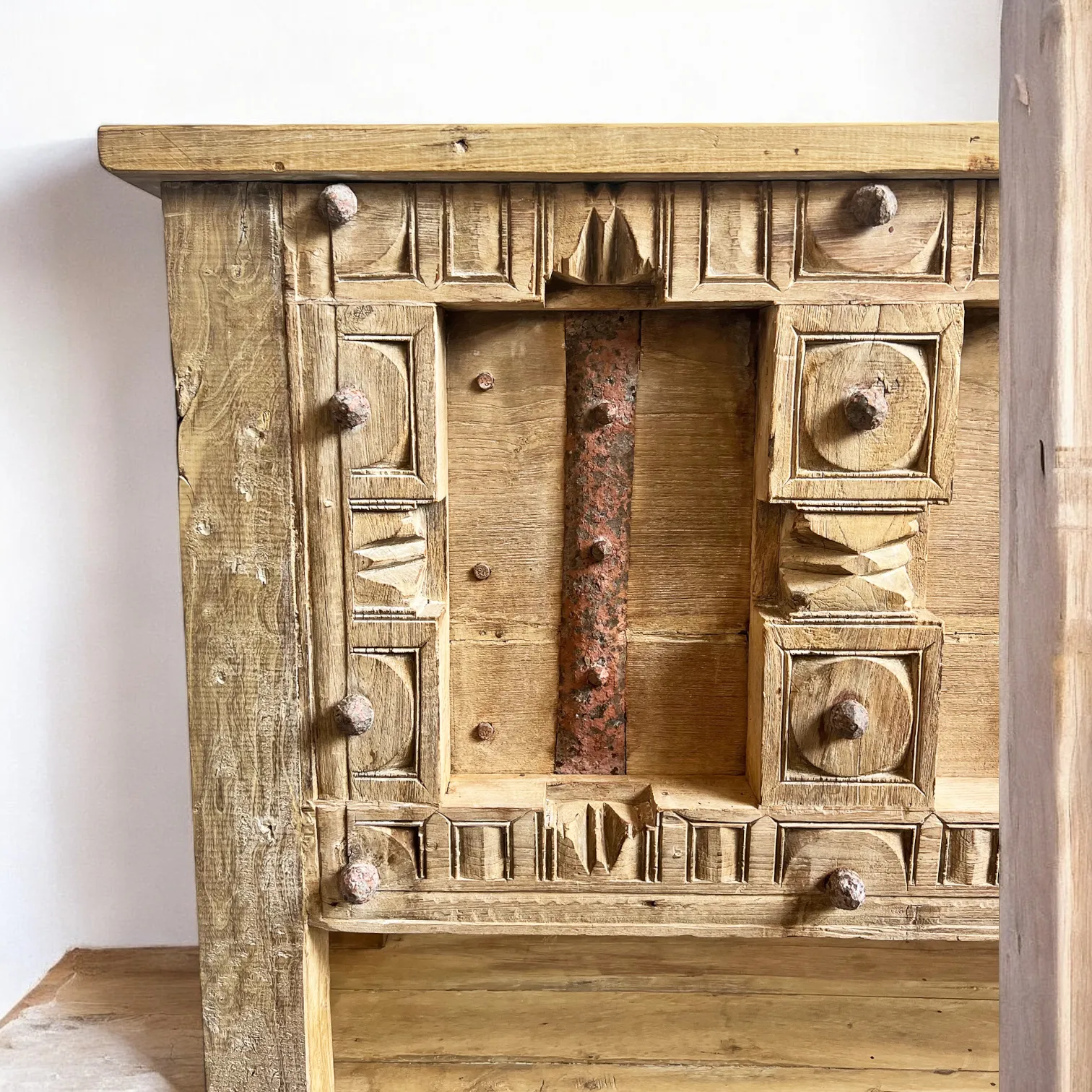 Old Wooden White Rustic Console Table