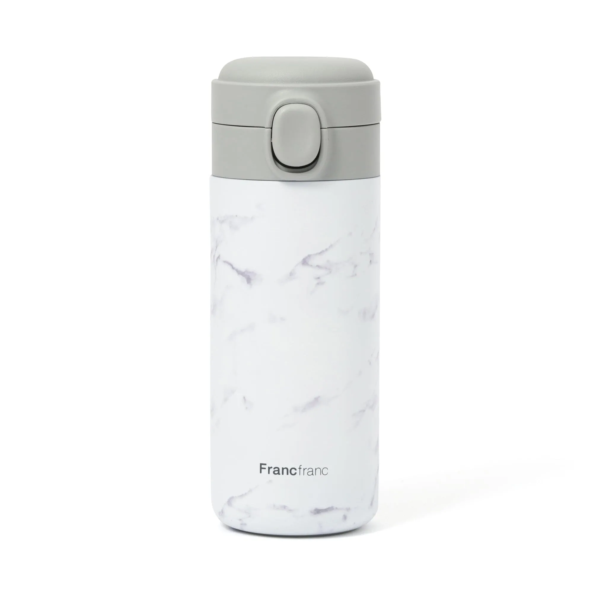 One-Touch Stainless Steel Bottle 350Ml Marble White