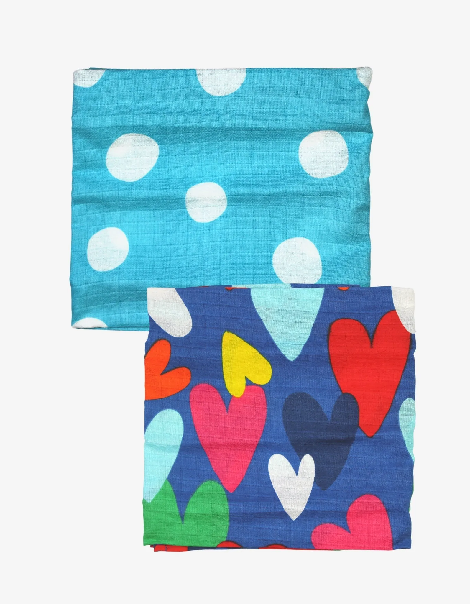 Organic Heart Print Muslin 2-Pack