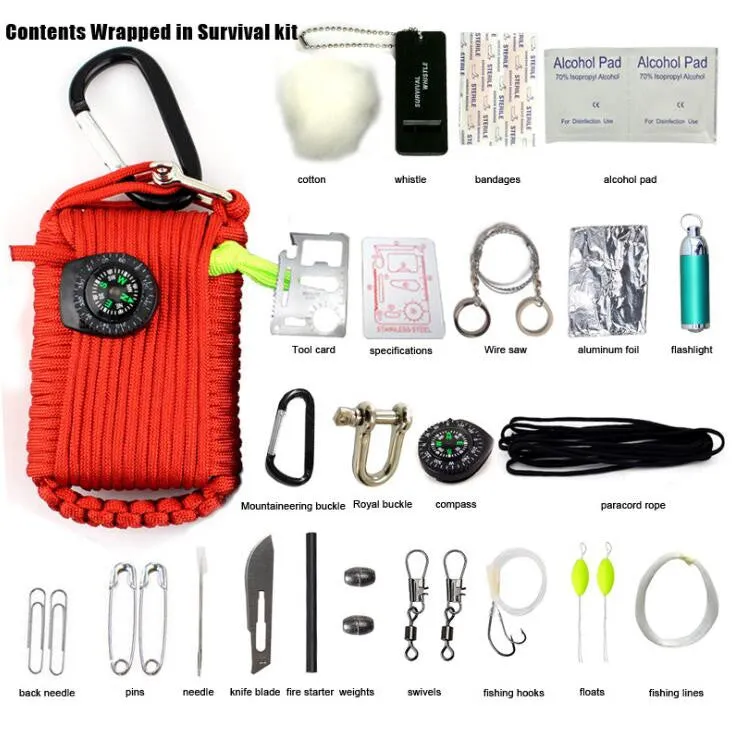 Paracord Gear Emergency 27 in 1 Survival Kit