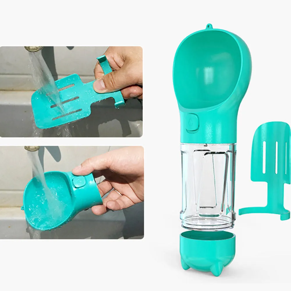 PAWS ASIA Lazada Popular High Quality Travel Dog Pet Bottle Water Multi Use Feeder With Food And Poop Bag