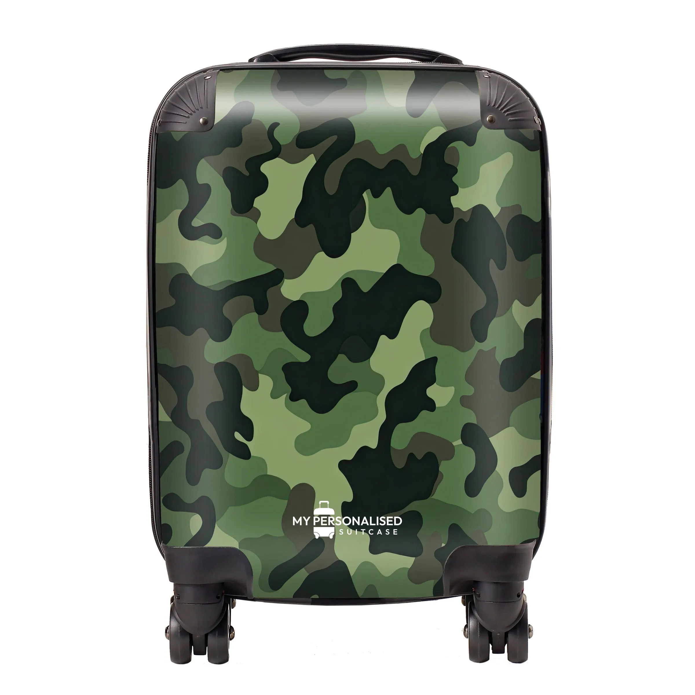 Personalised Green Camouflage Suitcase