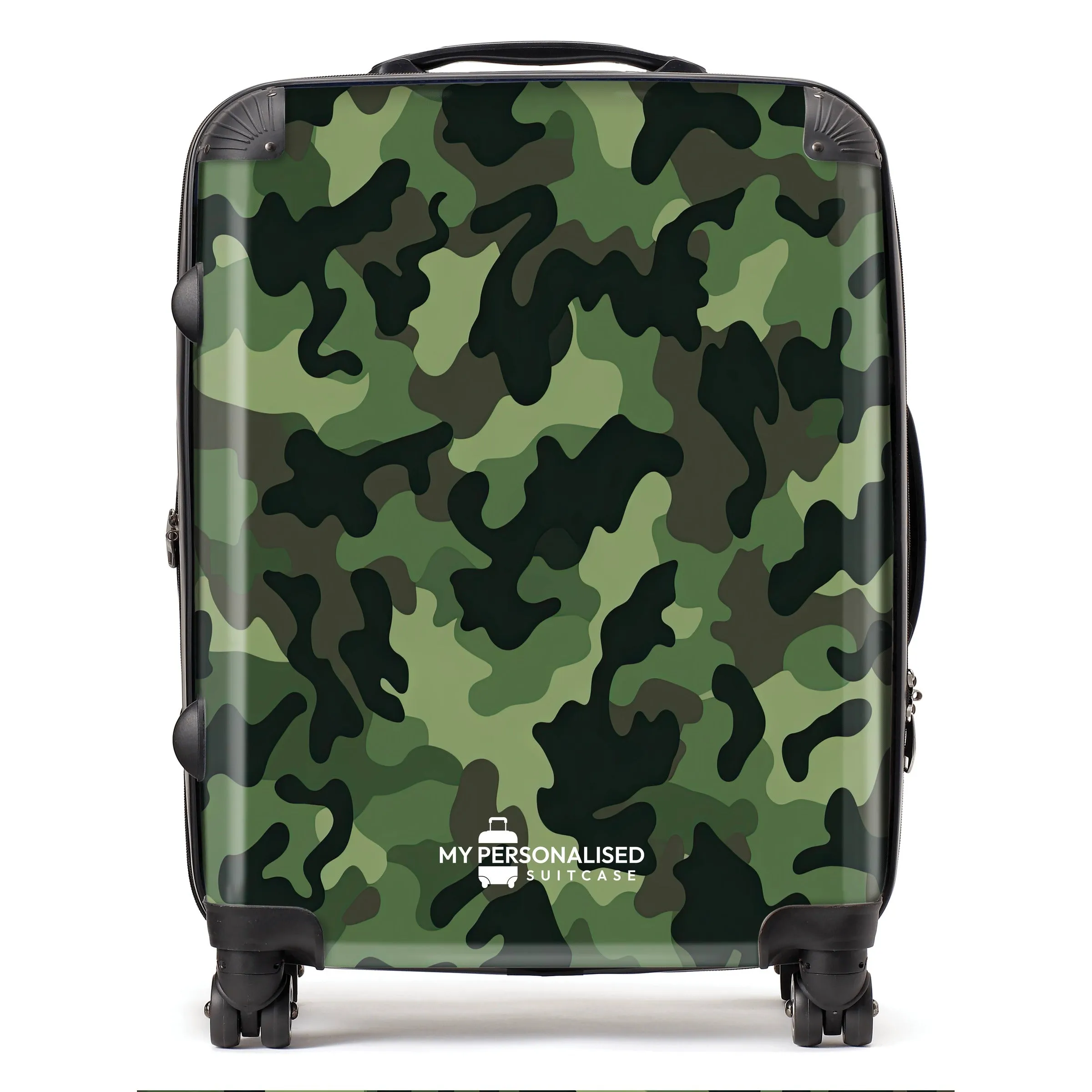 Personalised Green Camouflage Suitcase