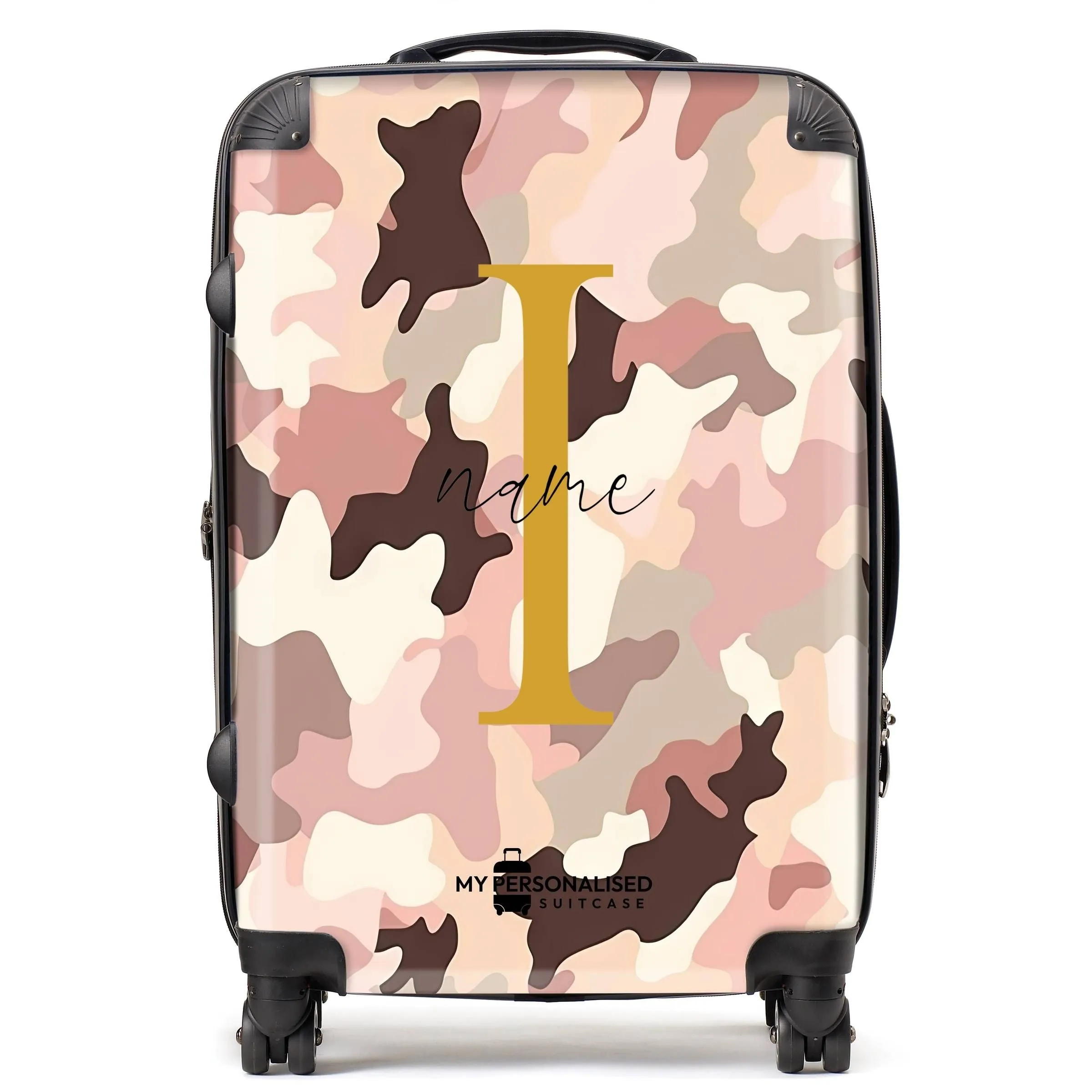 Personalised Pink Camouflage Suitcase