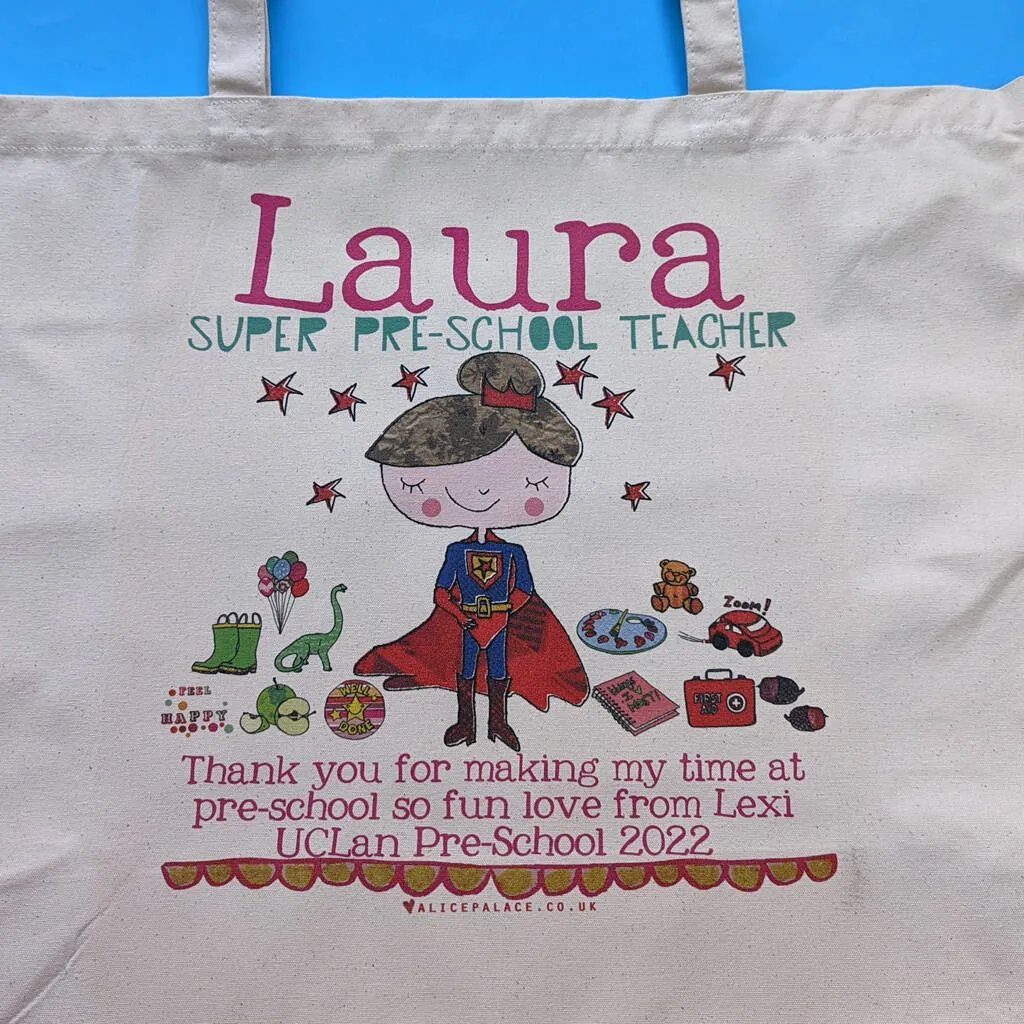 Personalised Pre School Teacher Bag