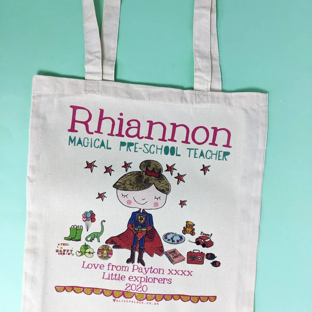 Personalised Pre School Teacher Bag