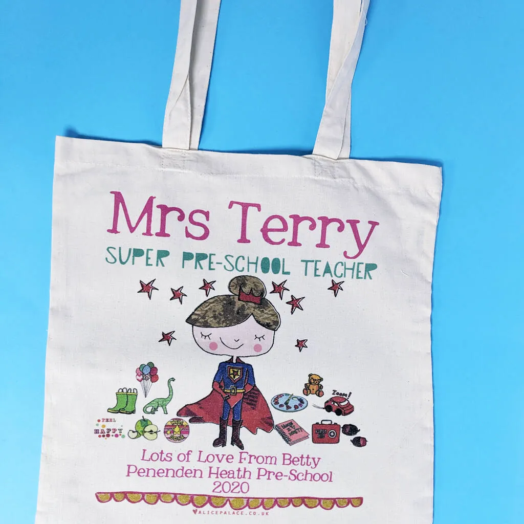 Personalised Pre School Teacher Bag