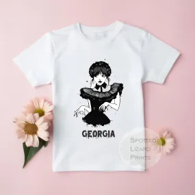 Personalised Wednesday Addams Style Kids T-Shirt