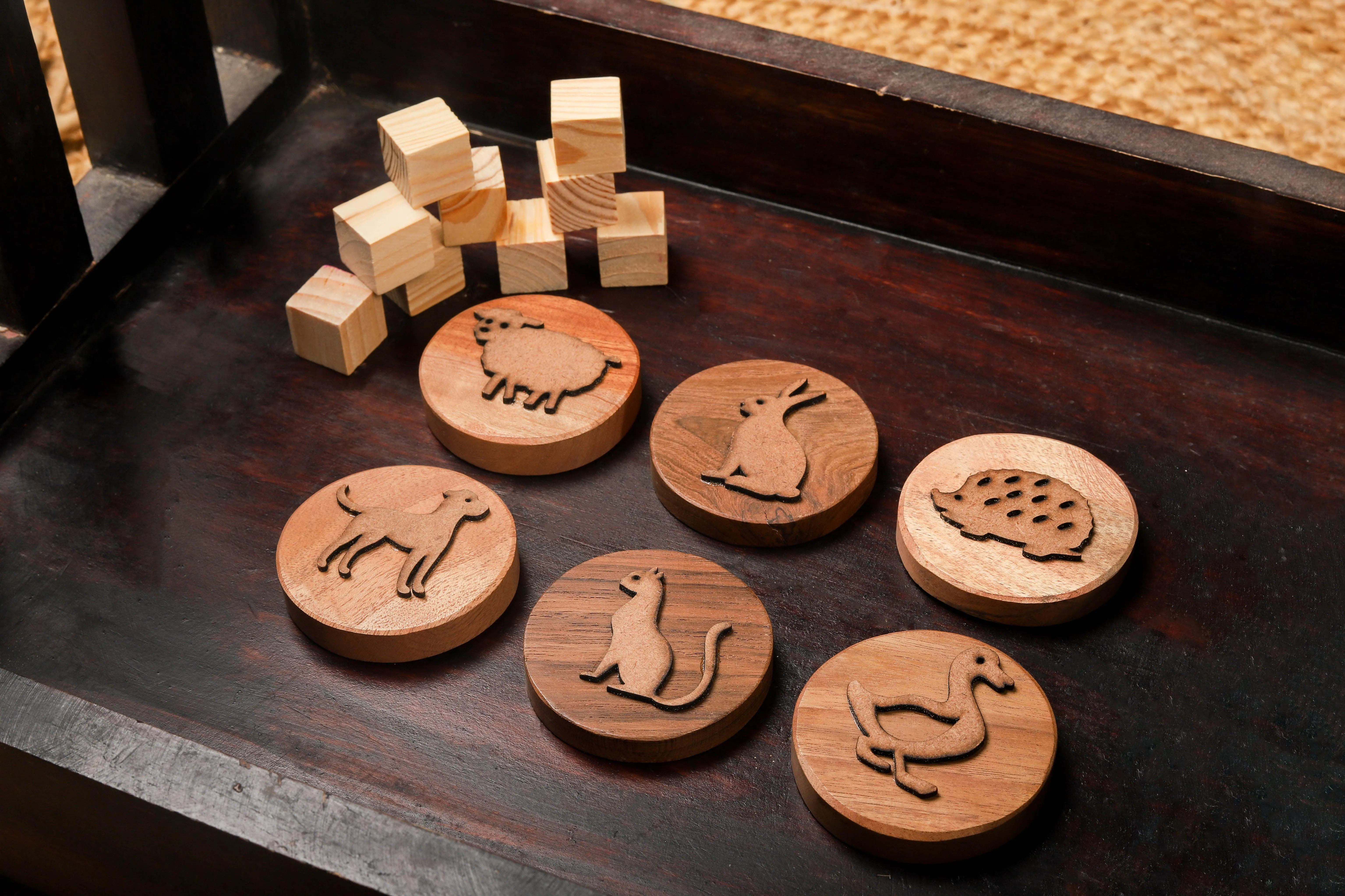 Play Dough Wooden Stamps | Animals