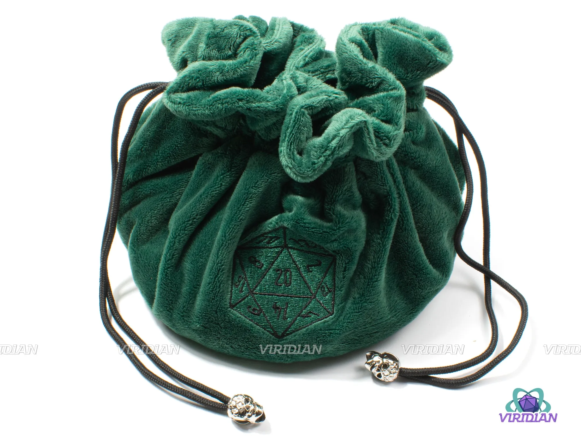 Plush Dice Bag of Holding  5 | Flannel Drawstring, 7 Compartments, Stores ~100 Dice | Large Dice Pouch