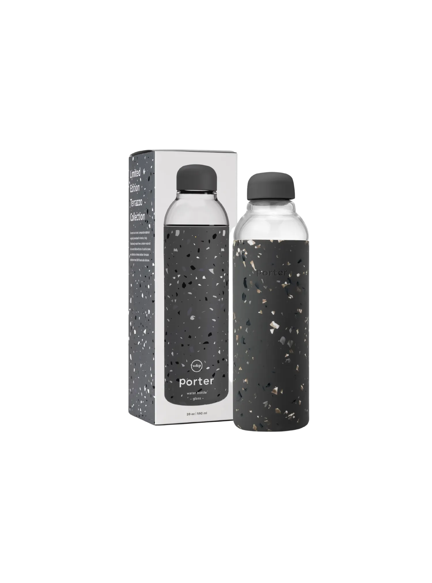 Porter Water Bottle (Charcoal Terrazzo)