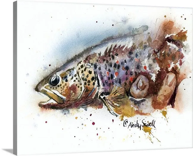 "Brown Splashes" - signed giclee art print, Brown Trout wall art