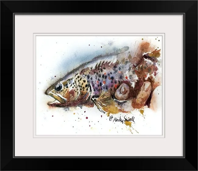 "Brown Splashes" - signed giclee art print, Brown Trout wall art