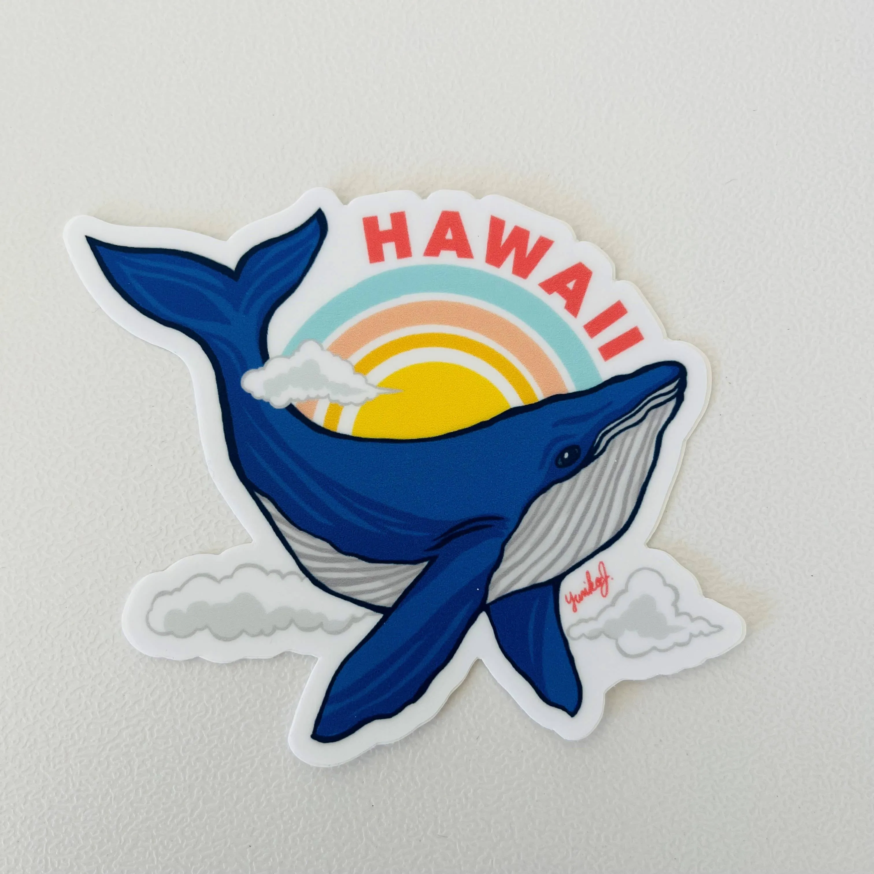 Rainbow Whale Sticker - Hawaii Island Series