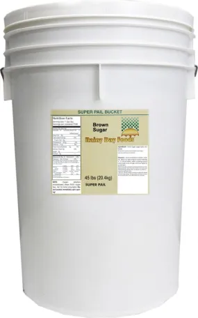 Rainy Day Foods Brown Sugar 5 Gallon 37 lbs Super Pail - 5594 Servings