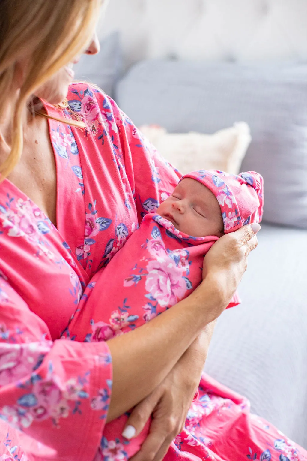 Rose Pregnancy Robe & Swaddle Blanket Set