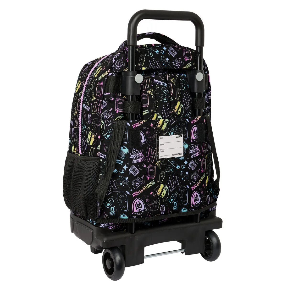 School Rucksack with Wheels Monster High Black 33 x 45 x 22 cm