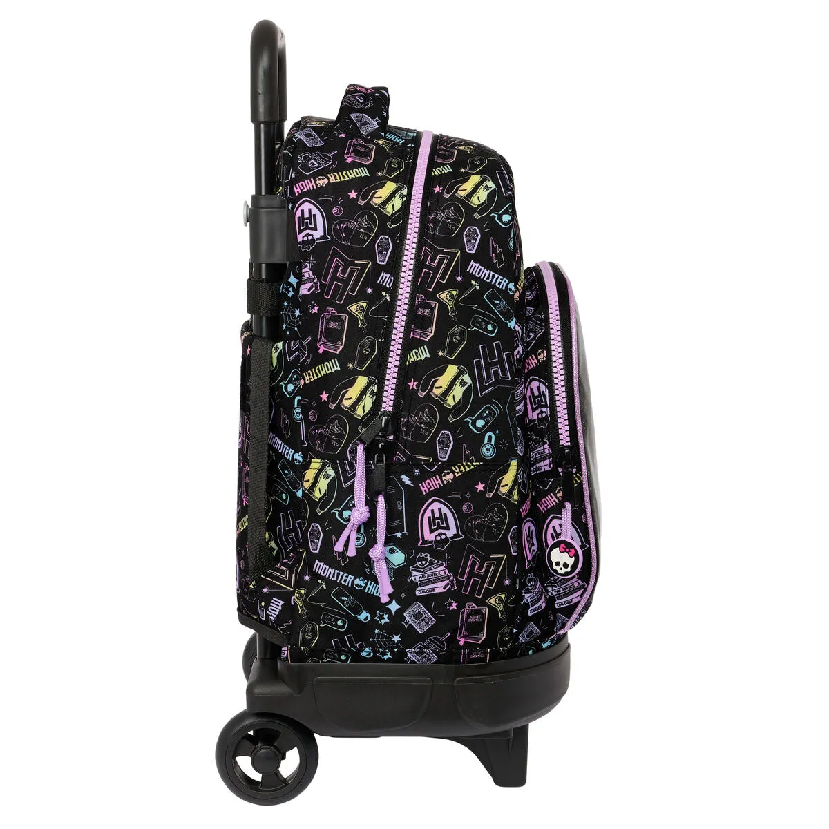 School Rucksack with Wheels Monster High Black 33 x 45 x 22 cm