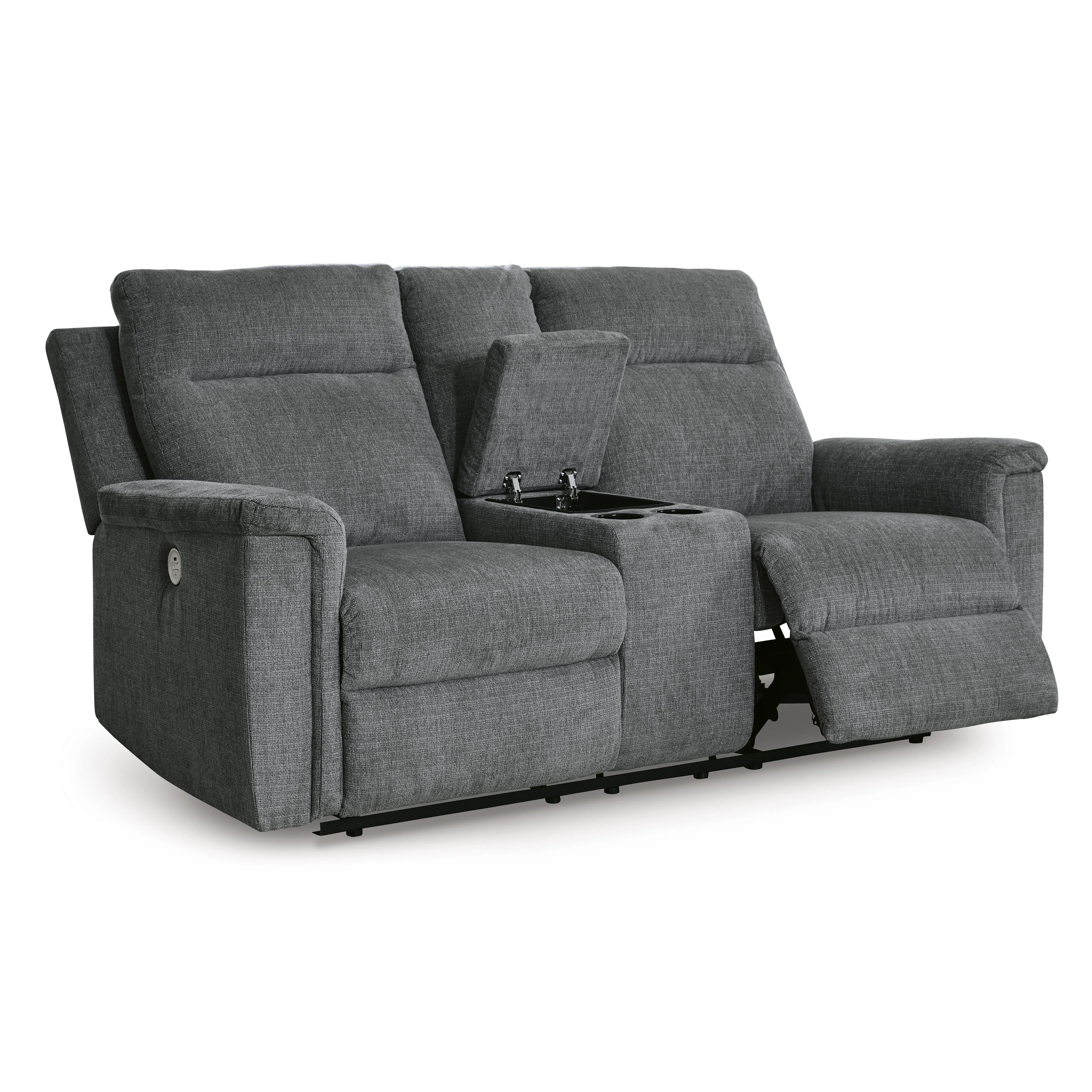 Signature Design by Ashley Barnsana Power Reclining Fabric Loveseat with Console 3320296C