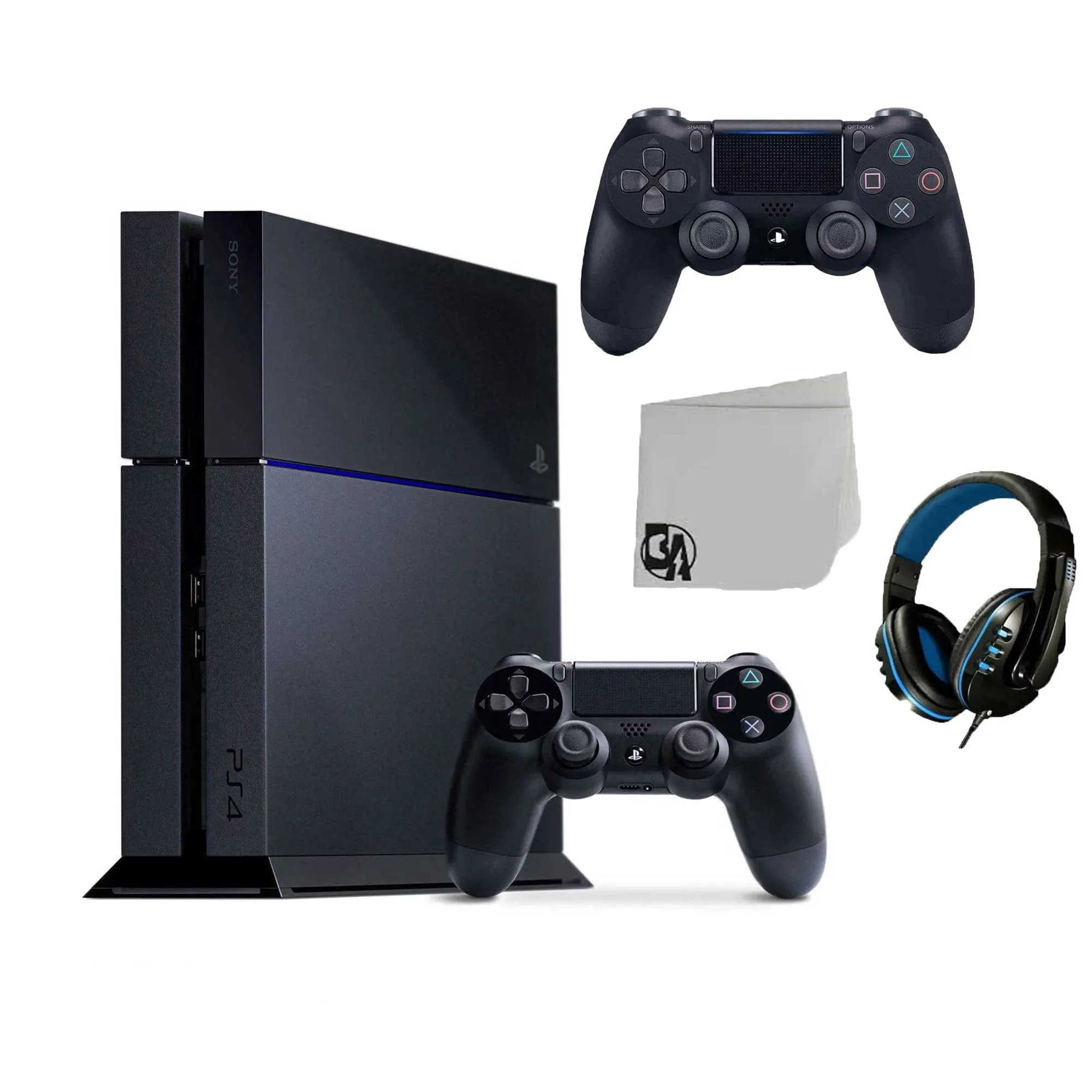 Sony PlayStation 4 500GB Gaming Console Black 2 Controller Included BOLT AXTION Bundle Like New