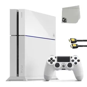 Sony PlayStation 4 500GB Gaming Console White with BOLT AXTION Bundle Used