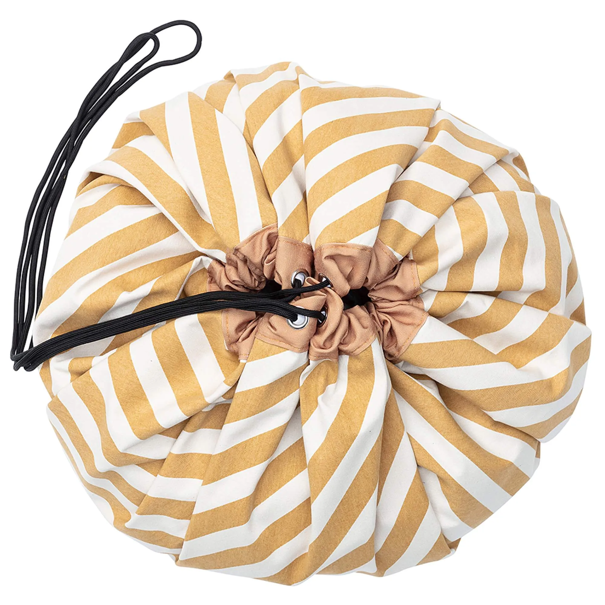 Stripes Mustard toy storage bag