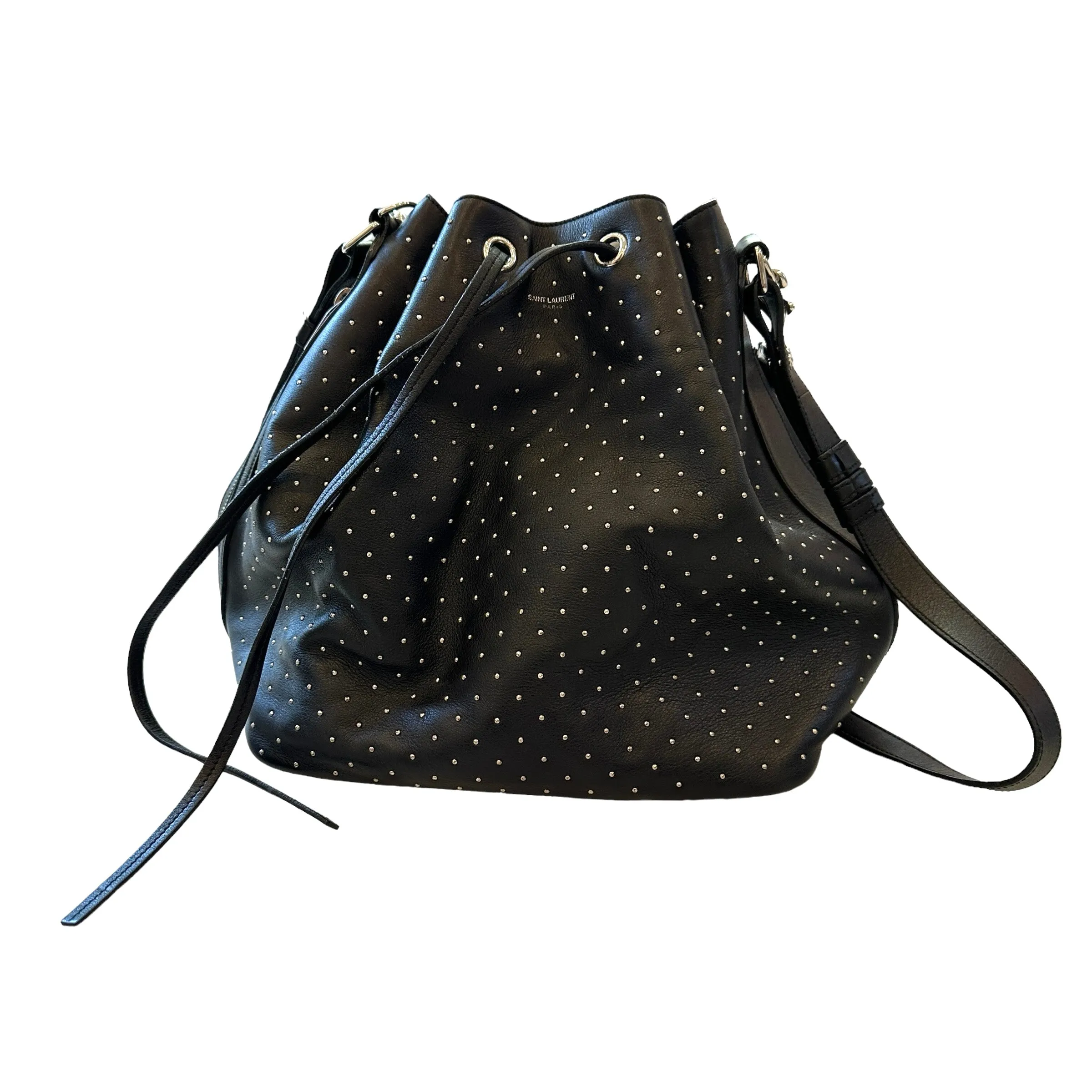 Studded Black Bucket Bag