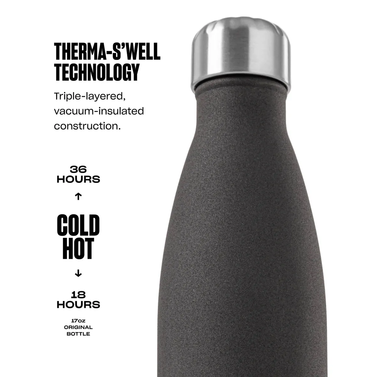 S'well  Stainless Steel Water Bottle, 17 oz., Wild Cherry