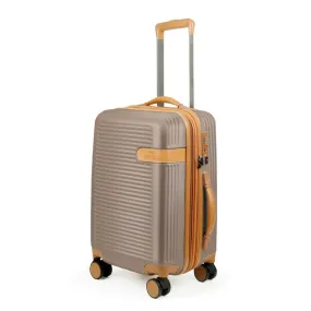 THE CLOWNFISH Kenzo Series Expandable Luggage ABS & Polycarbonate Exterior Hard Case Suitcase Eight Wheel Trolley Bag with TSA Lock- Champagne (Small size, 54 cm-21 inch)