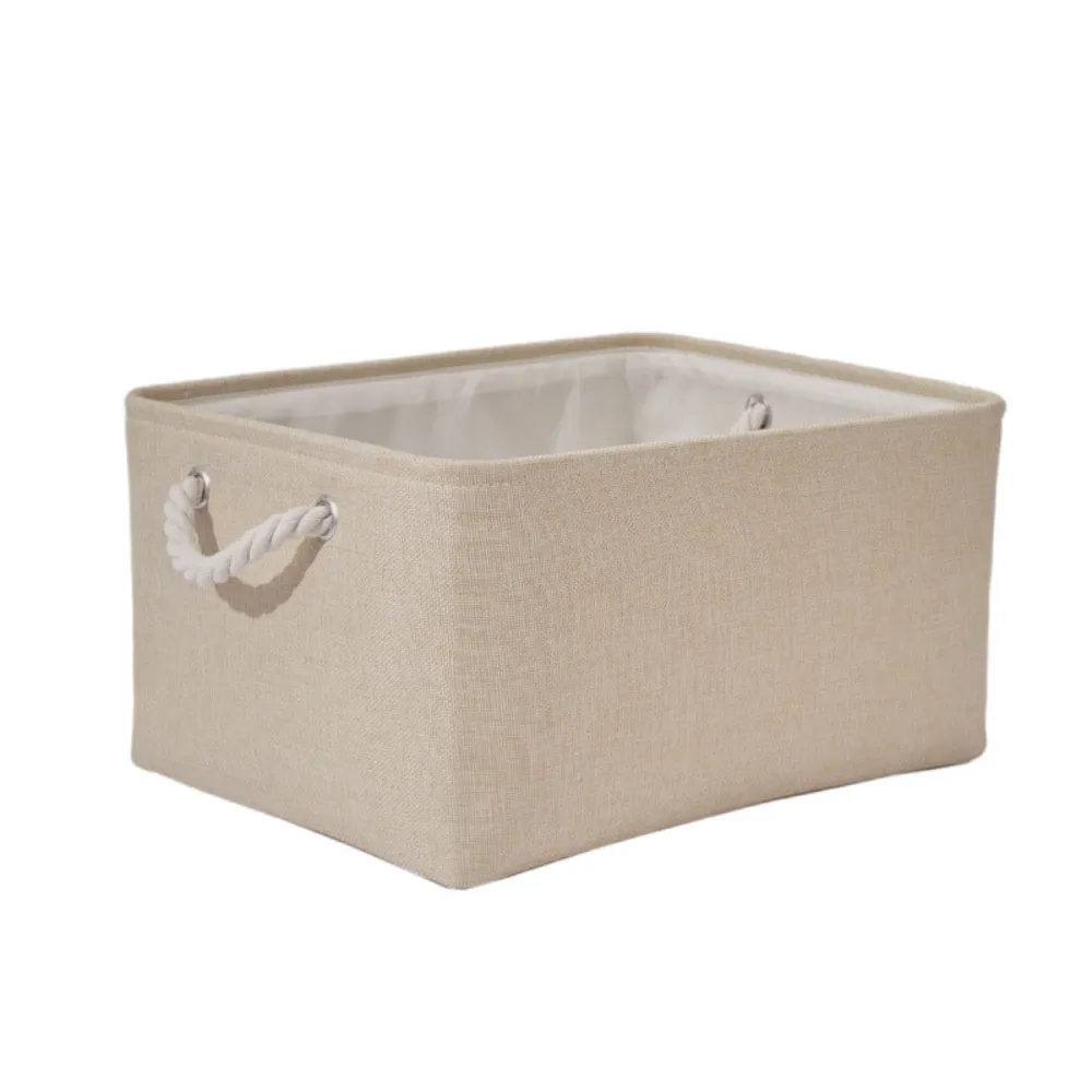 Thickened Linen Storage Basket with Handles