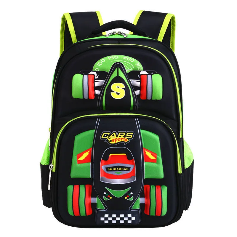 Three Dimensional Car Boys Primary School Trolley  Back to School kids bag