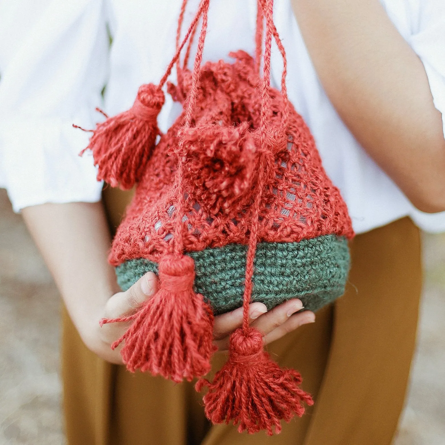 Tori Jute Watermelon Bag made in Bali