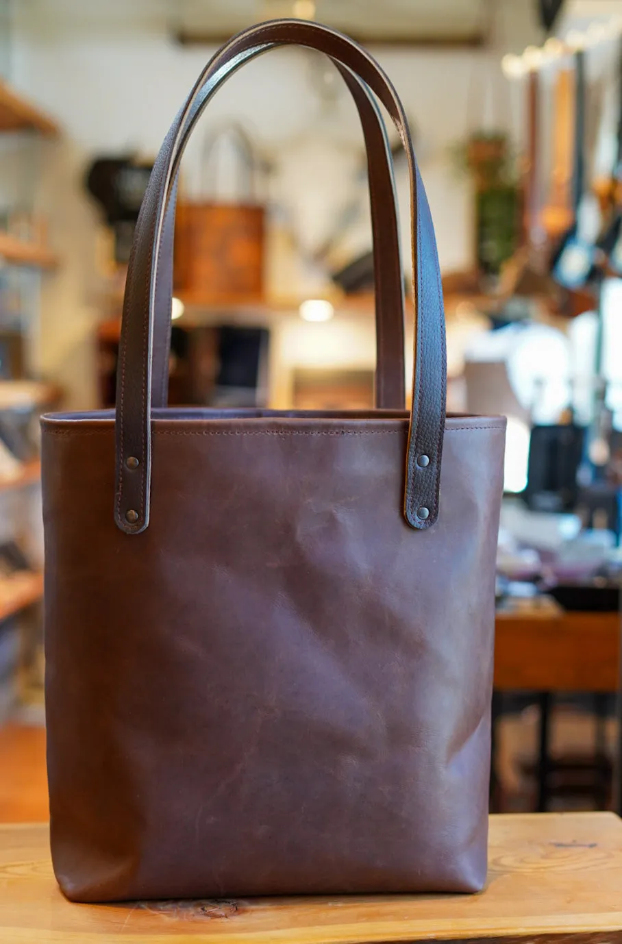 Tote Bag (Two Tone: Dark Amber Harness   Rock River Cappuccino)