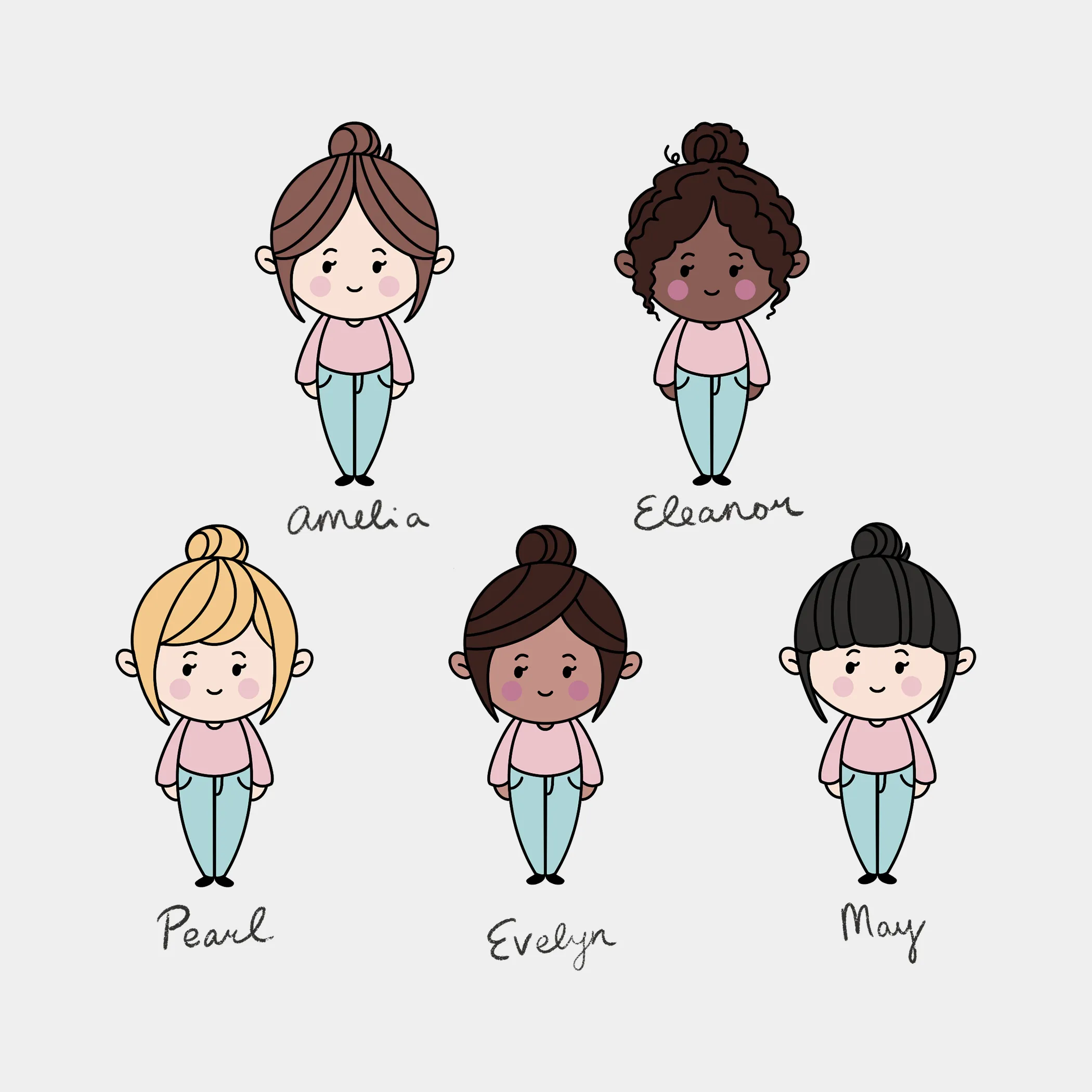 Traveler - Character Stickers - Ivory Girls