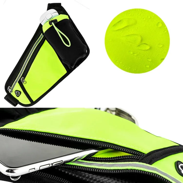 Triangle Sports Running Waist Bag Mobile Phone Water Bottle Bag, Size: 10 inch(Fluorescent Green)