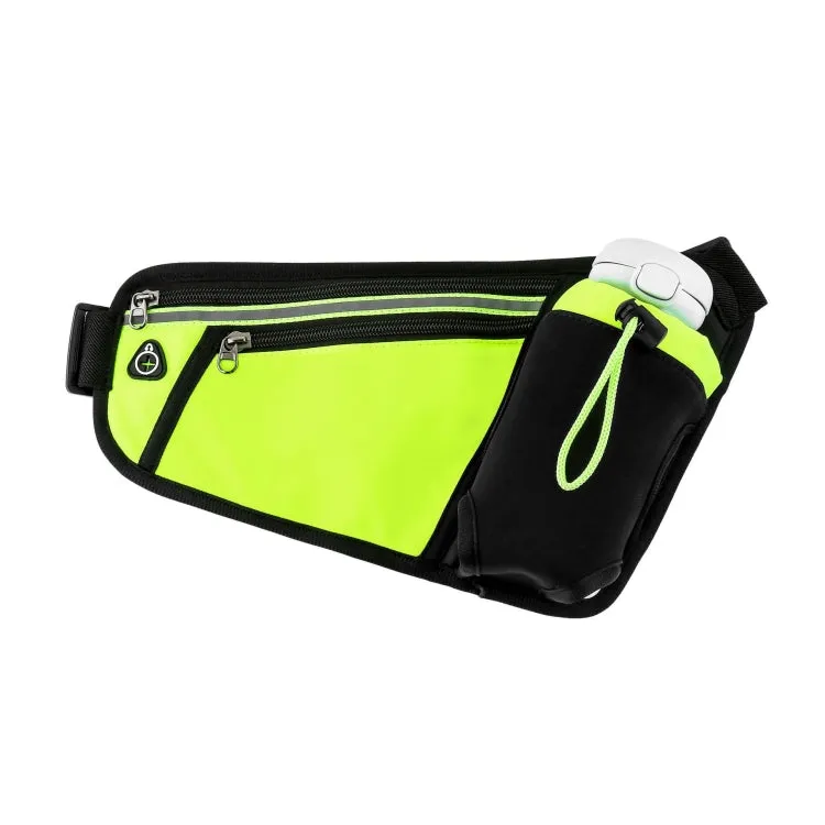 Triangle Sports Running Waist Bag Mobile Phone Water Bottle Bag, Size: 10 inch(Fluorescent Green)