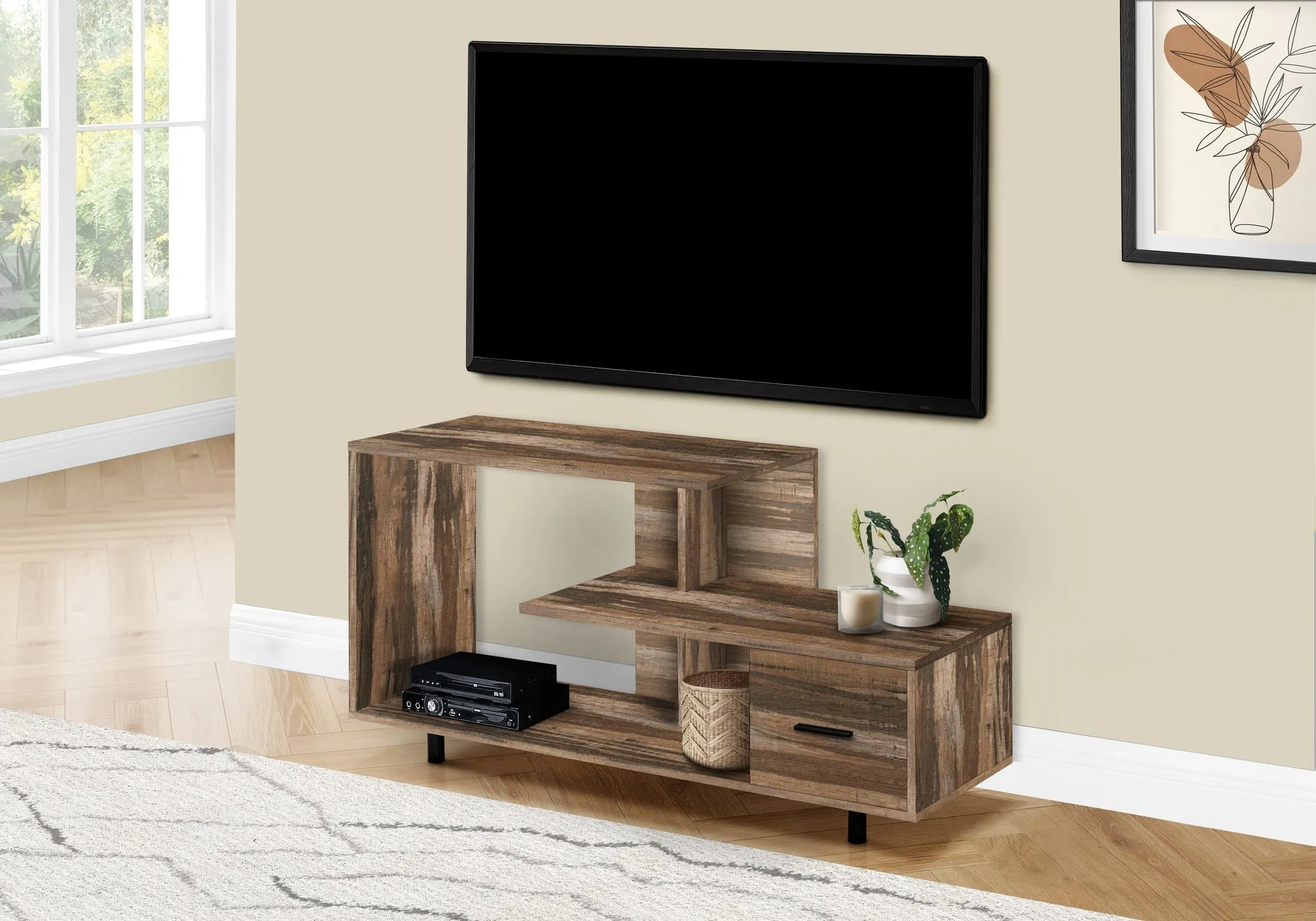 Tv Stand - 48"L / Brown Reclaimed / 1 Drawer