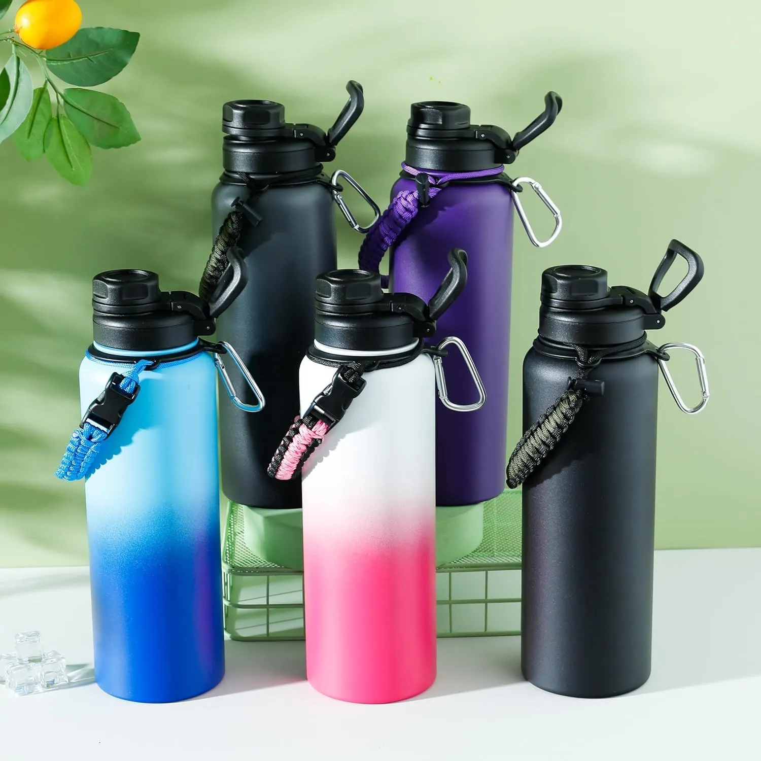 Urbane Home Water Bottle | Steel Water Bottle for Daily Use | Vacuum Insulated Flask Water Bottle with Rope | Hot & Cold Water Bottle | 1200 ML | LX-230612 | Purple