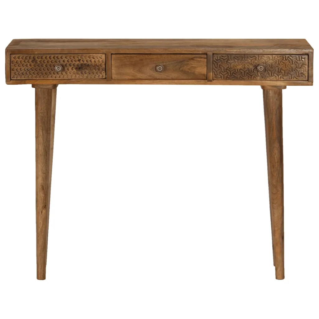 vidaXL Console Table Solid Mango Wood 102x30x79 cm