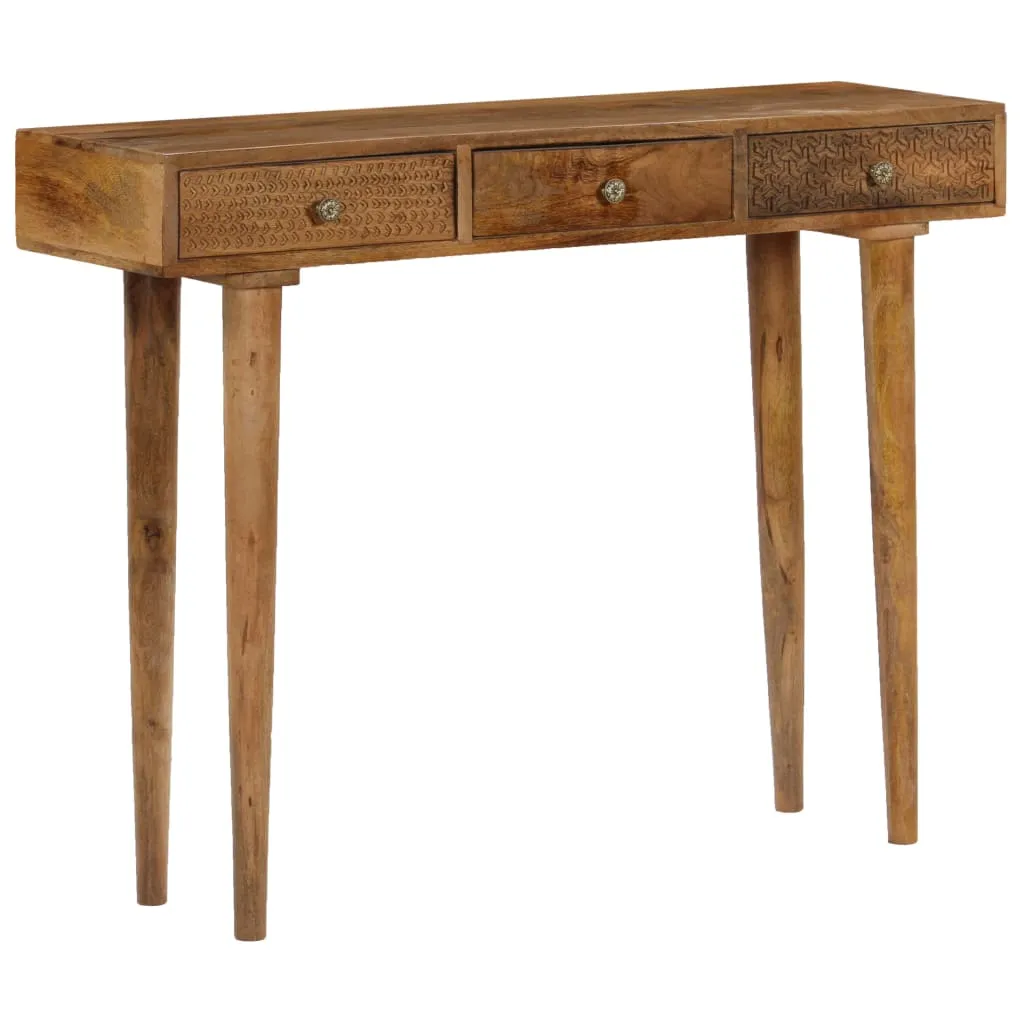 vidaXL Console Table Solid Mango Wood 102x30x79 cm