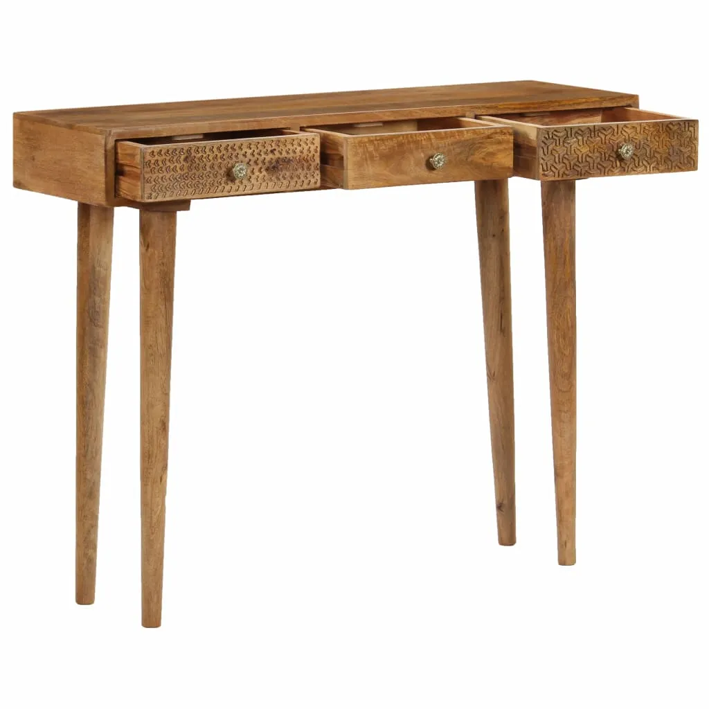 vidaXL Console Table Solid Mango Wood 102x30x79 cm