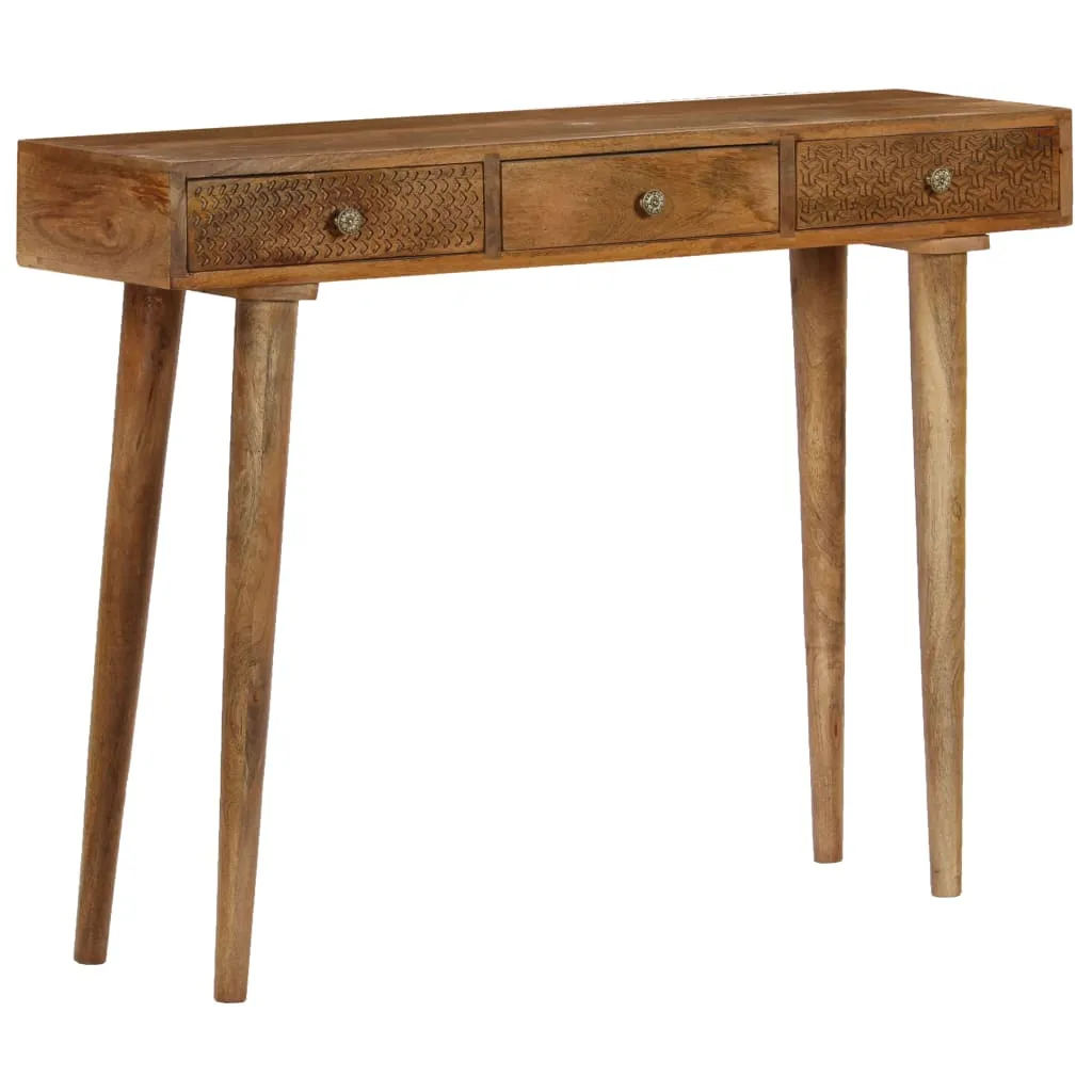 vidaXL Console Table Solid Mango Wood 102x30x79 cm