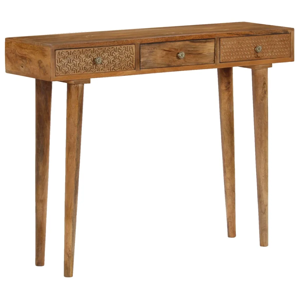 vidaXL Console Table Solid Mango Wood 102x30x79 cm