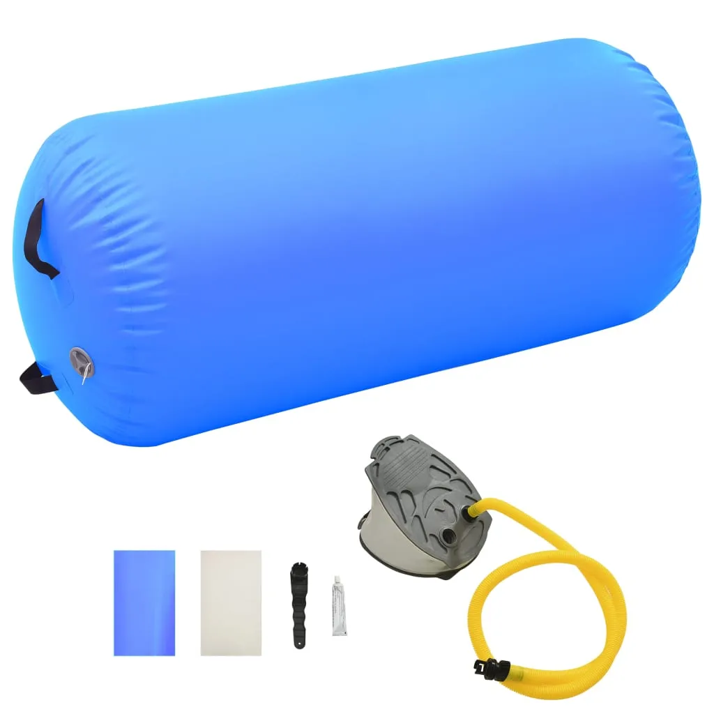 vidaXL Inflatable Gymnastic Roll with Pump 120x90 cm PVC Blue