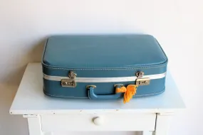 Vintage 1960s Blue Suitcase